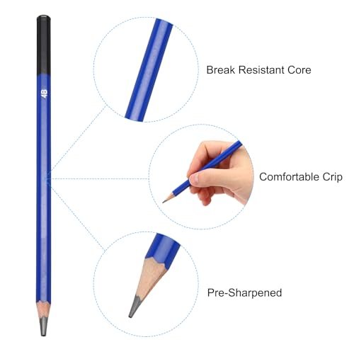 4B Drawing Pencils, 6PCS Sketch Pencils view 4