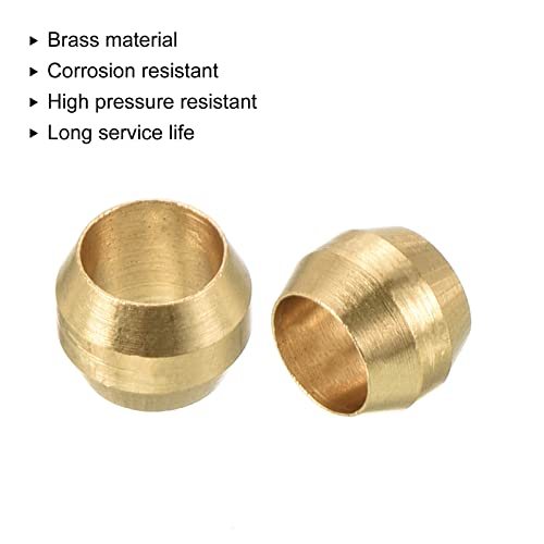 4mm Tube Brass Compression Sleeve Ferrules, 10 Pack Brass Fittings view 4