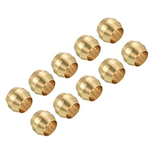 4mm Tube Brass Compression Sleeve Ferrules, 10 Pack Brass Fittings — PATIKIL