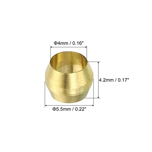 4mm Tube OD Brass Compression Sleeves Ferrules view 2