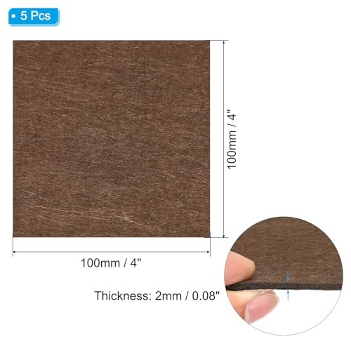 4x4 Inch Square Coffee Felt Furniture Pad, 5 Pack, Anti-Scratch view 2