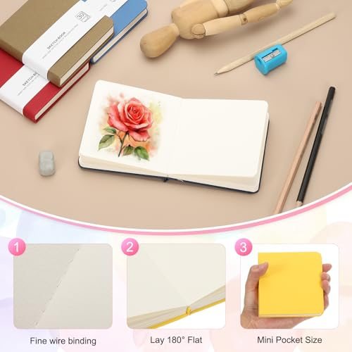 4x4 Watercolor Paper Sketchbook, 30 Sheet 300GSM/203lb Acid Free view 3