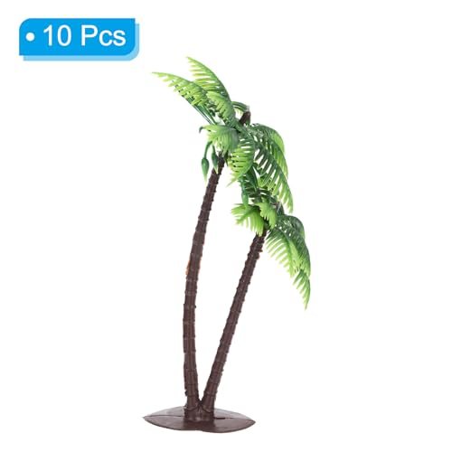 5.1" Miniature Plastic Coconut Palm Tree Mini Tree Green view 3