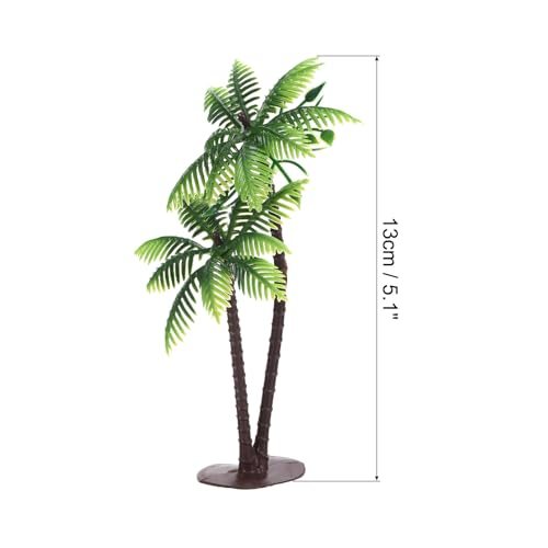 5.1" Miniature Plastic Coconut Palm Tree Mini Tree Green view 2