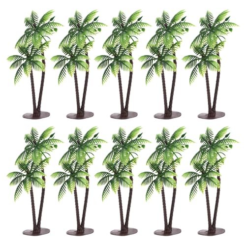 5.1" Miniature Plastic Coconut Palm Tree Mini Tree Green — PATIKIL
