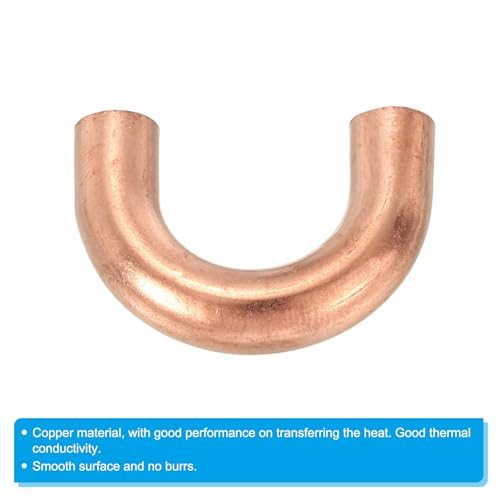5/16" OD 22x33mm Elbow Copper Pipe Fitting, 5Pcs 180 Degree Bend Welding view 4