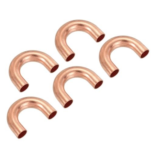 5/16" OD 22x33mm Elbow Copper Pipe Fitting, 5Pcs 180 Degree Bend Welding — PATIKIL