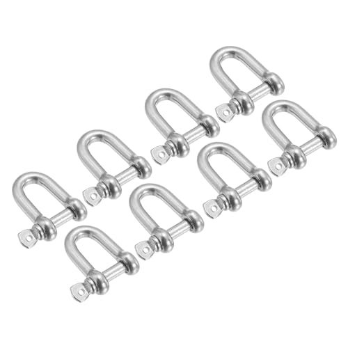 5/32" / 4mm Screw Pin Shackle, 8Pcs M4 Stainless Steel D Ring Shaped — PATIKIL
