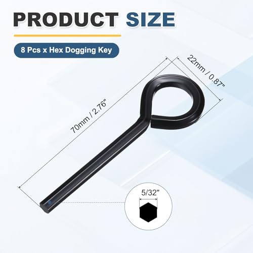 5/32" Hex Key Hex Dogging Key Round Standard Hexagon Wrench 8Pcs, Door view 2