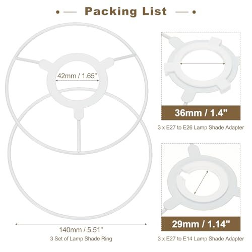 5.5 Inch Lamp Shade Ring, 3 Set Lamp Shade Frame view 2