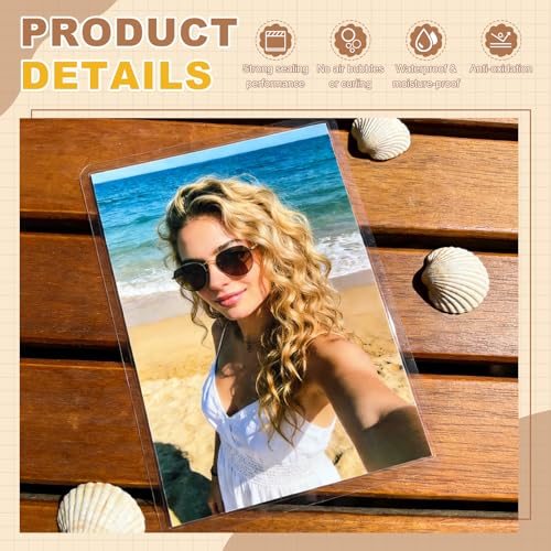5.5 Mil Thermal Plastic Laminating Pouches 3.8x2.6" 100Pcs Clear view 3