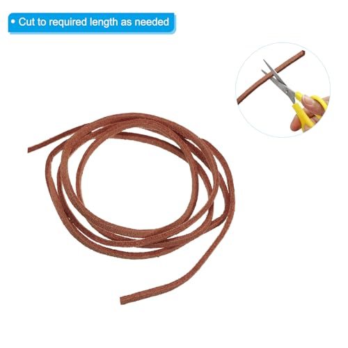 5.5 Yardsx2.4mm Faux Suede Leather Cord Red Brown, Leather Lace String view 3