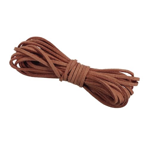 5.5 Yardsx2.4mm Faux Suede Leather Cord Red Brown, Leather Lace String — PATIKIL