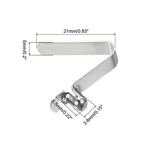 5.5x3.8mm Kayak Paddle Snaps, 8 Pack Pole Push Button Spring Clips Steel view 2