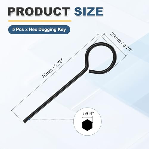 5/64" Hex Key Hex Dogging Key Round Standard Hexagon Wrench 5Pcs view 2