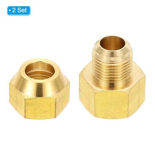 5/8" Female Flare x 1/2" Male Flare Connectors 2Pcs view 3