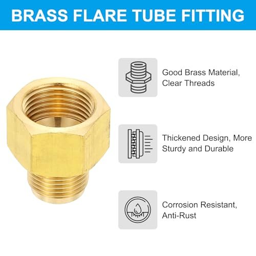 5/8" Female Flare x 1/2" Male Flare Connectors 2Pcs view 4
