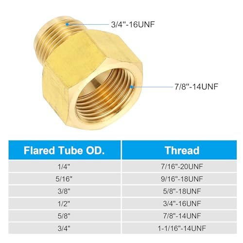 5/8" Female Flare x 1/2" Male Flare Connectors 2Pcs view 5