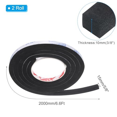 5/8" W x 3/8" T x 6.6Ft Insulation Foam Tape, 2 Rolls Self-Adhesive EVA view 2