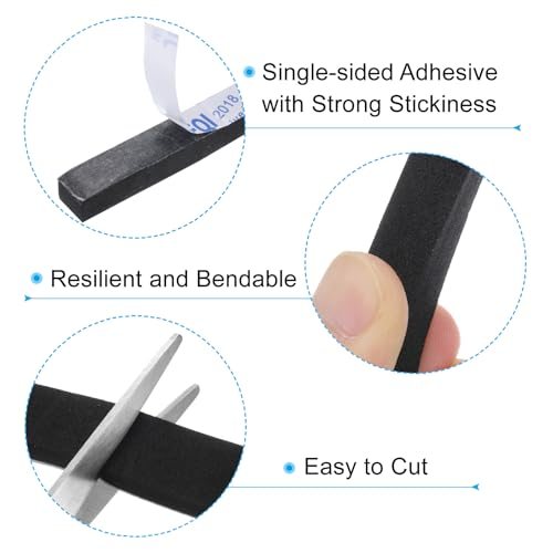 5/8" W x 3/8" T x 6.6Ft Insulation Foam Tape, 2 Rolls Self-Adhesive EVA view 4