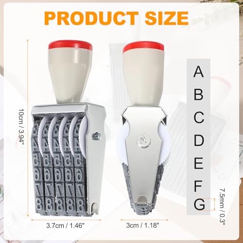 5 Digits Roller Stamp Personalized 7.5mm Number 0-9 Symbol Rolling, Stamp view 2