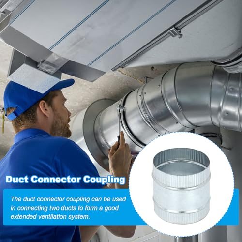 5 Inch Duct Connector Coupling, 2 Pcs Galvanized Steel Straight Dryer view 4
