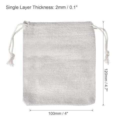 5"x4" Coin Sacks Bag Transit Canvas Money Bags Style 1 White 6Pcs view 2