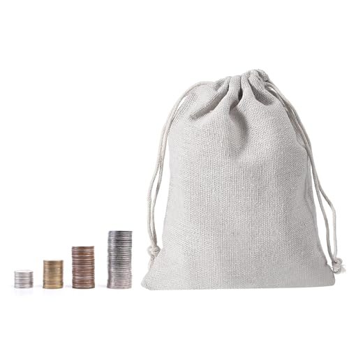 5"x4" Coin Sacks Bag Transit Canvas Money Bags Style 1 White 6Pcs view 5