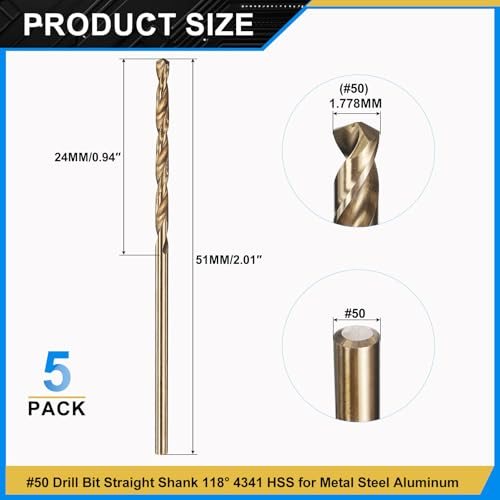 #50 Drill Bit Micro 4341 High-Speed Steel view 2