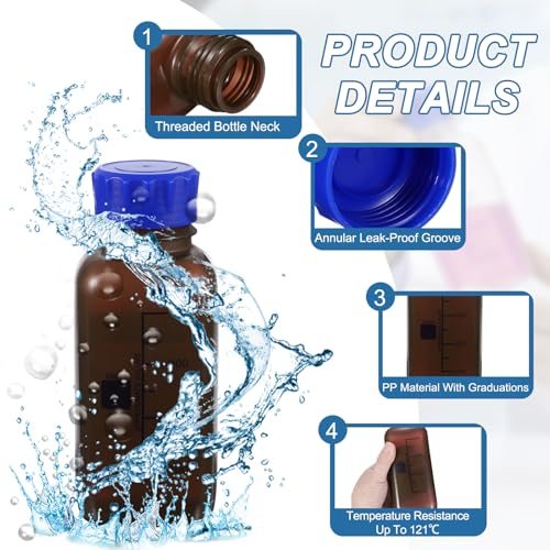 500ml Media Storage Bottles, Brown, Plastic Square Thickened view 3