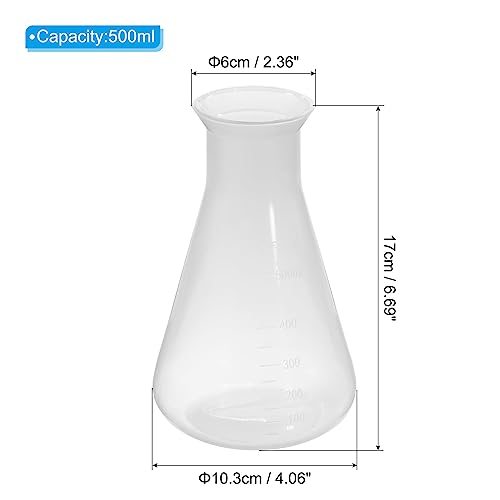 500ml Plastic Erlenmeyer Flask, 2 Pack Wide Mouth Conical Flask view 2
