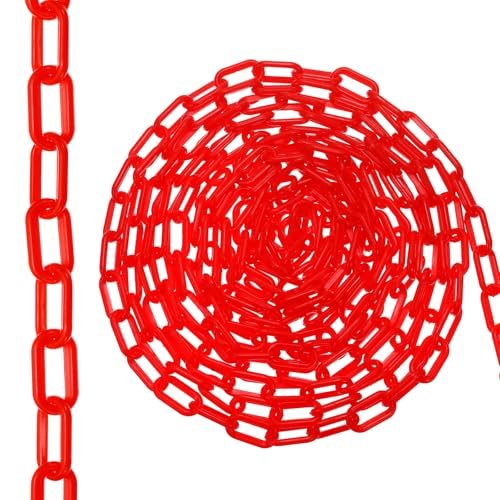 50Ft Plastic Chain Safety Barrier, Safety Chain Links Crowd Control — PATIKIL