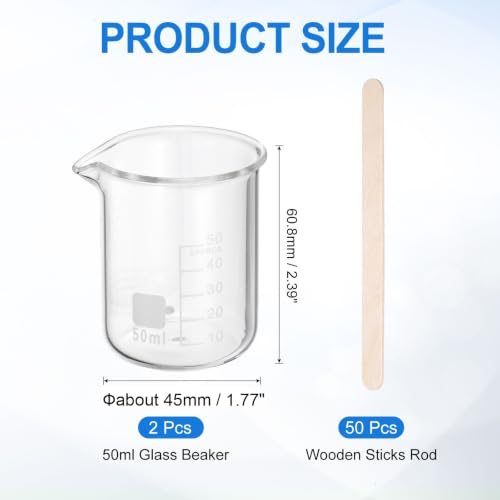 50ml Glass Beaker Measuring Graduated view 2