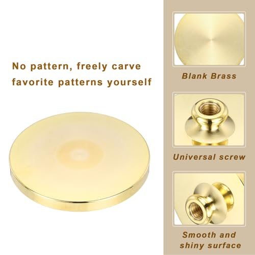 50mm Blank Wax Seal Stamp, Round Vintage Retro Brass Head, Sealing Wax view 4