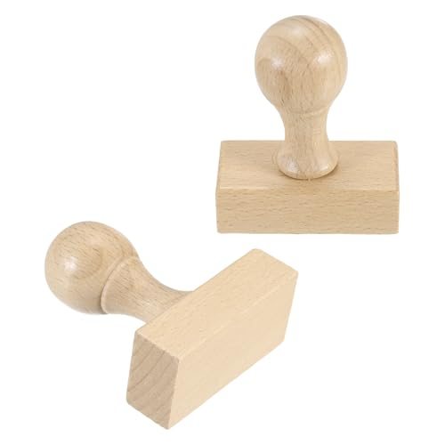 50x25mm Wooden Stamp Round Handle, 2 Pcs Wooden Stamp Mounts Beech Wood — PATIKIL