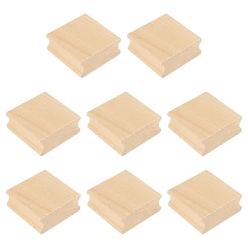 50x50mm Wooden Stamp Block, 8 Pcs Blank Rubber Stamp Mounts Wooden Rubber — PATIKIL