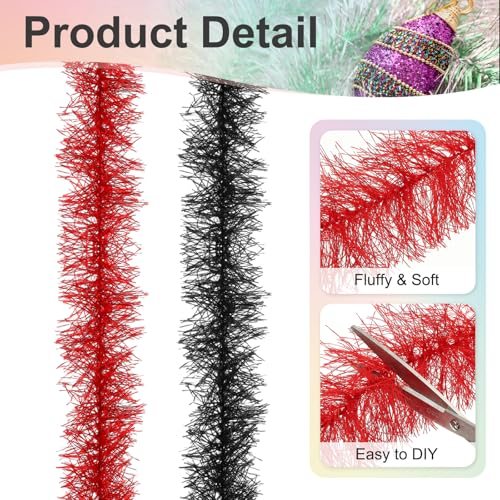5Ft Feather Boa, 4 Pcs Artificial Fluffy Feather Boas, Pink view 3