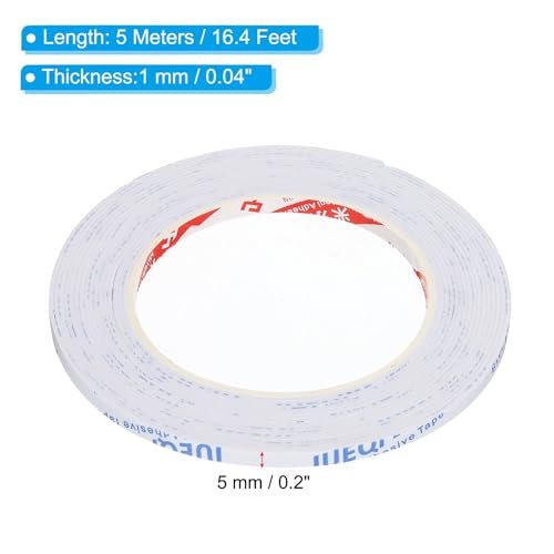 5m/16.4ft Sealing Foam Tape, 5mm Wide 1mm Thick Single Sided Weather view 2
