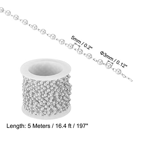 5m/16 Feet Faux Pearl Beading Chain view 2