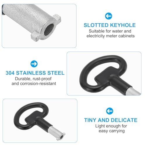 5mm/0.2" Hole Socket Spanner Key, Stainless Steel Electrical Cabinet Gas view 3