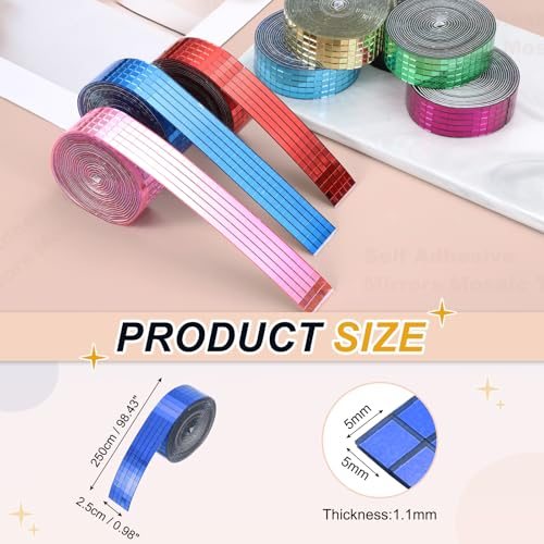 5x5mm Self Adhesive Mirrors Mosaic Tiles 2500pcs Blue view 2