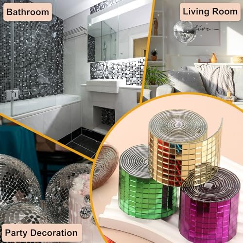 5x5mm Self Adhesive Mirrors Mosaic Tiles 2500pcs Blue view 5