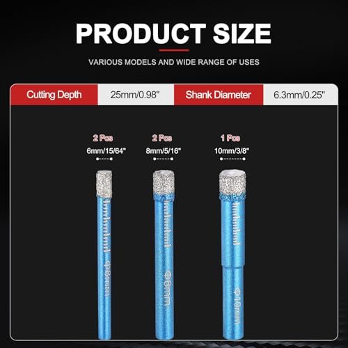 6-10mm Diamond Tile Hole Saw Kit 15/64" view 2