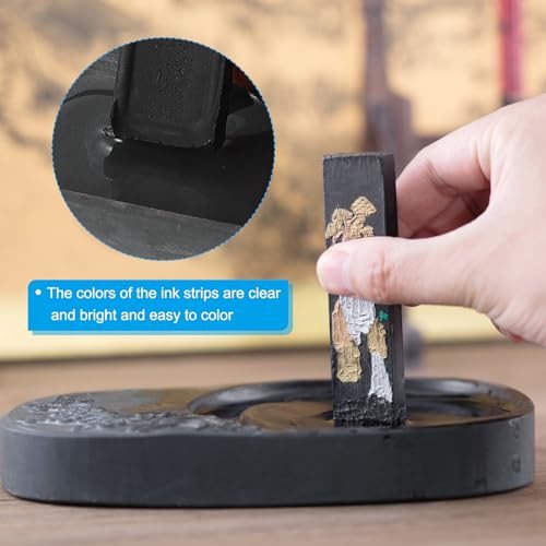 6.6x1.7x0.6cm Chinese Calligraphy Ink Stick, 2 Pcs Rectangle Oil Smoke view 3