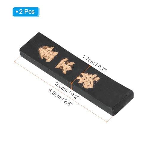 6.6x1.7x0.6cm Chinese Calligraphy Ink Stick, 2 Pcs Rectangle Oil Smoke view 2