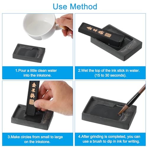6.6x1.7x0.6cm Chinese Calligraphy Ink Stick, 2 Pcs Rectangle Oil Smoke view 4