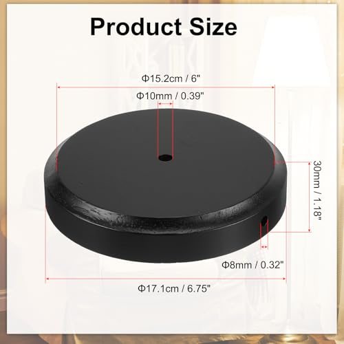 6.75" x 1.2" Wooden Lamp Base view 2