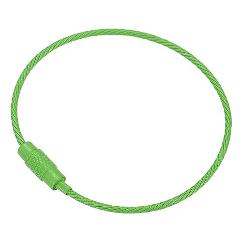 6 Inch Length Wire Keychain Cable, 5 Pack Titanium Steel Key Ring Loop — PATIKIL