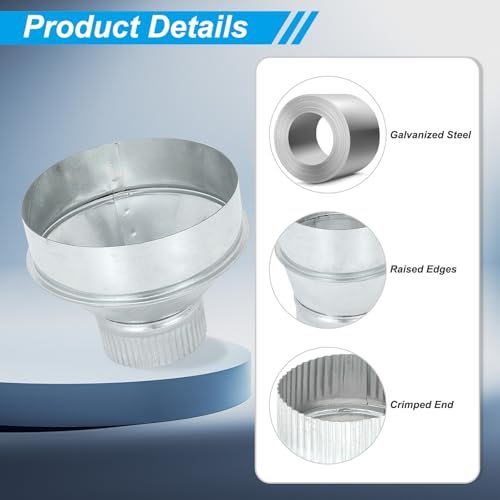 6 Inch to 3 Inch Duct Reducer, Galvanized Steel Round Air Duct Reducer view 3