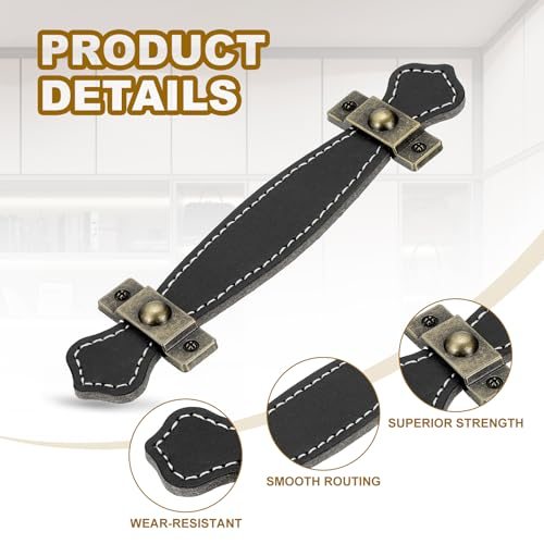 6" Leather Drawer Pulls view 3